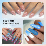 ELLEWIN 1000PCS Nail Tips Clear False Nails Full Cover for Acrylic Nails Kit 10 Sizes 4 Shapes Long Almond Square Coffin Oval Pre-Shape for Salon Home DIY Gifts