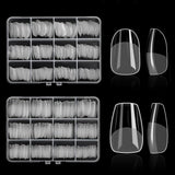 ELLEWIN 1000PCS Nail Tips Clear False Nails Full Cover for Acrylic Nails Kit 10 Sizes 4 Shapes Long Almond Square Coffin Oval Pre-Shape for Salon Home DIY Gifts