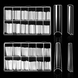 ELLEWIN 1000PCS Nail Tips Clear False Nails Full Cover for Acrylic Nails Kit 10 Sizes 4 Shapes Long Almond Square Coffin Oval Pre-Shape for Salon Home DIY Gifts