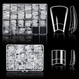 ELLEWIN 1000PCS Nail Tips Clear False Nails Full Cover for Acrylic Nails Kit 10 Sizes 4 Shapes Long Almond Square Coffin Oval Pre-Shape for Salon Home DIY Gifts