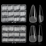 ELLEWIN 1000PCS Nail Tips Clear False Nails Full Cover for Acrylic Nails Kit 10 Sizes 4 Shapes Long Almond Square Coffin Oval Pre-Shape for Salon Home DIY Gifts