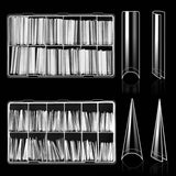 ELLEWIN 1000PCS Nail Tips Clear False Nails Full Cover for Acrylic Nails Kit 10 Sizes 4 Shapes Long Almond Square Coffin Oval Pre-Shape for Salon Home DIY Gifts