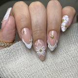 Minimalist French Almond-shaped press-on nails