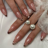 Minimalist French Almond-shaped press-on nails