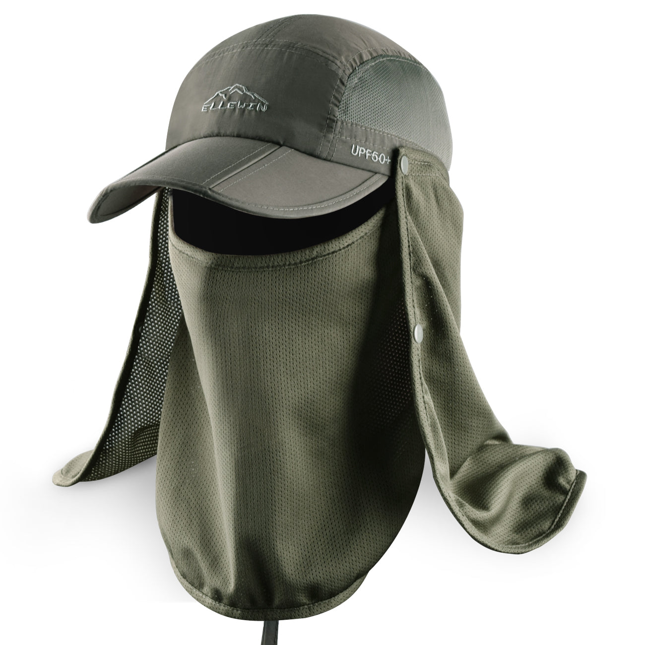 ELLEWIN Fishing Hat with Face and Neck Face Flap for Sun Protection