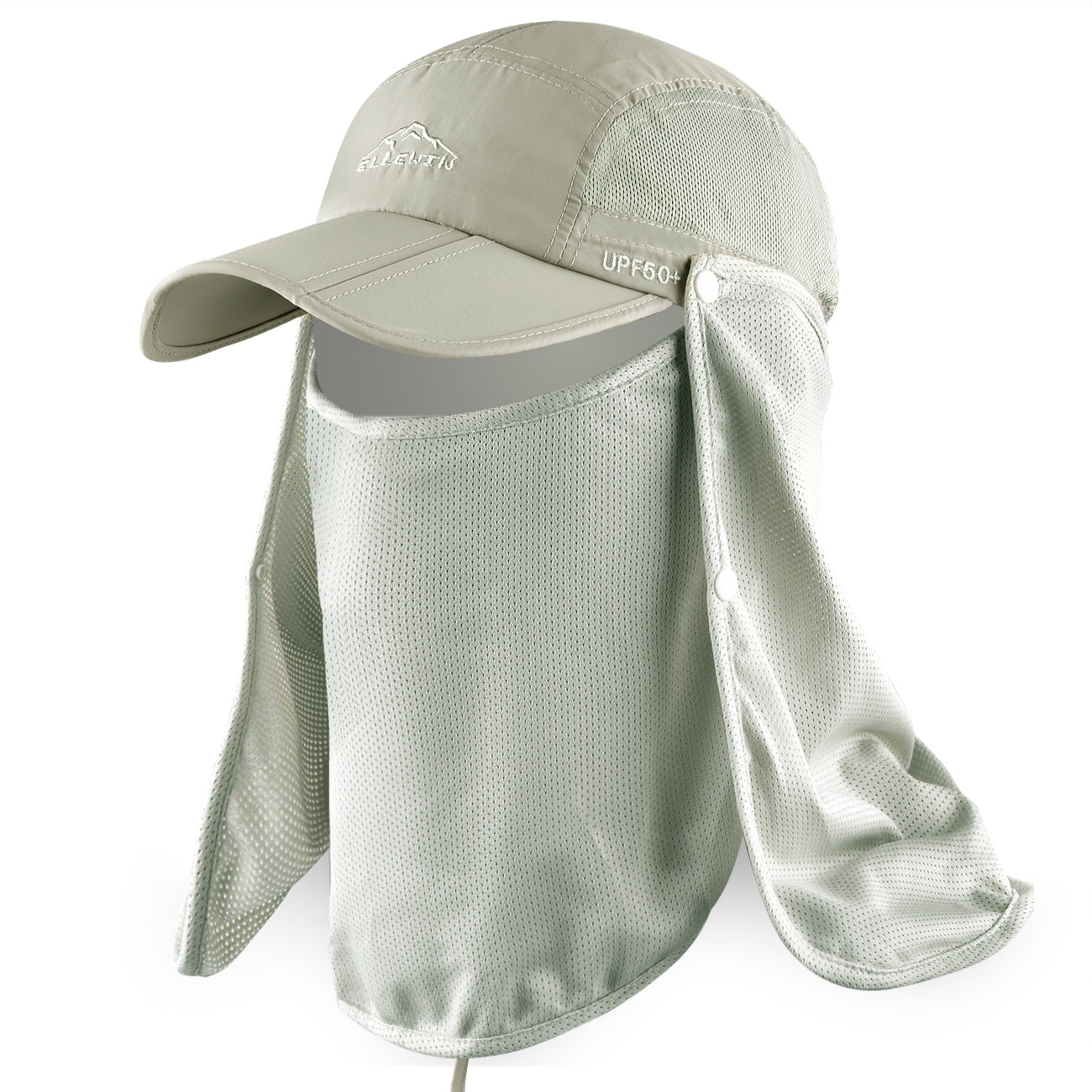ELLEWIN Fishing Hat with Face and Neck Face Flap for Sun Protection