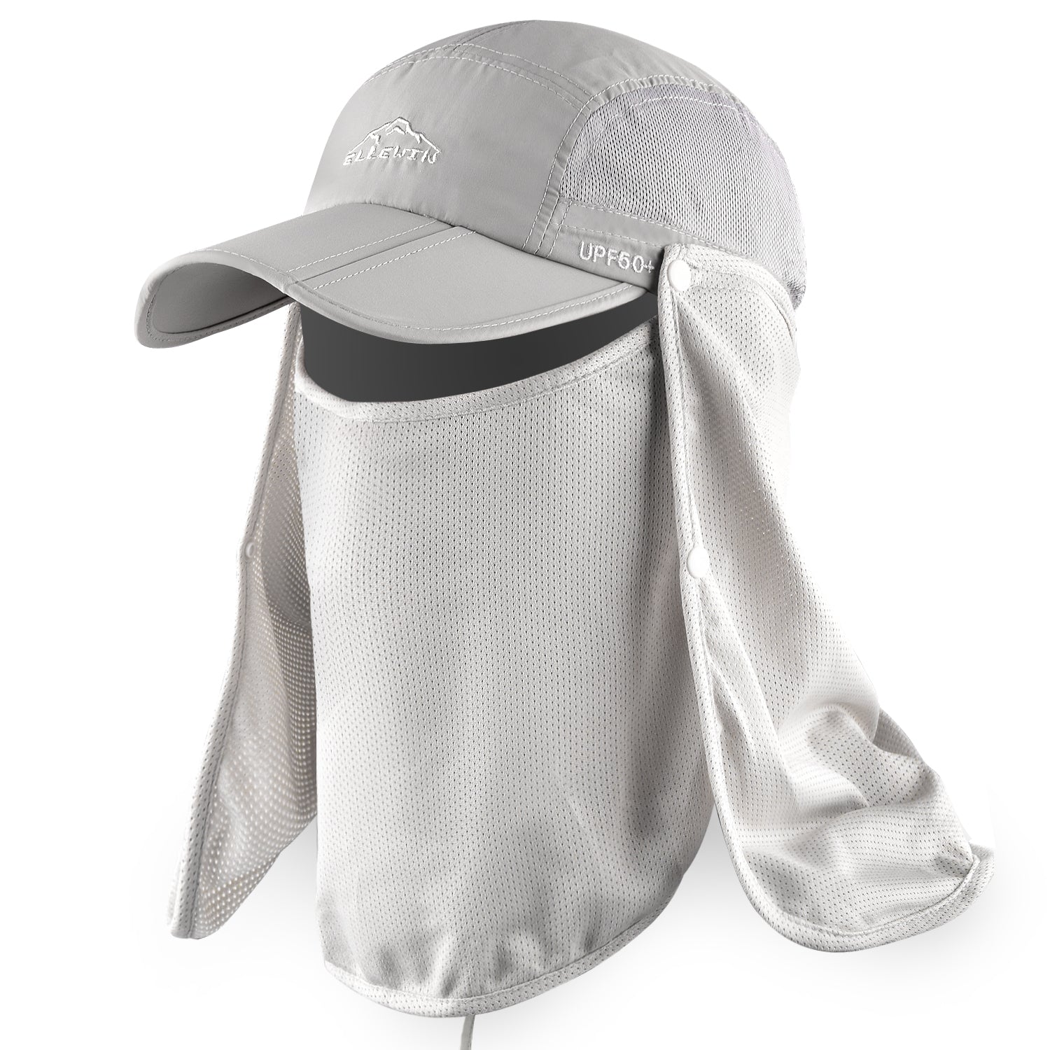 ELLEWIN Fishing Hat with Face and Neck Face Flap for Sun Protection