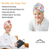 ELLEWIN Microfiber Hair Drying Towels for Kids, 3 Pack Unicorn Wet Hair Towel Wrap Turban for Girls Children Women, Quick Dry Twisty Hair Towels Wrap for Curly Long Thick Hair Anti Frizz