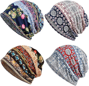ELLEWIN Cotton Slouchy Beanie Hip-Hop Soft Lightweight Running Beanie Adult Dwarf Hats Chemo Cap for Men Women