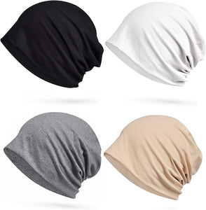ELLEWIN Cotton Slouchy Beanie Hip-Hop Soft Lightweight Running Beanie Adult Dwarf Hats Chemo Cap for Men Women