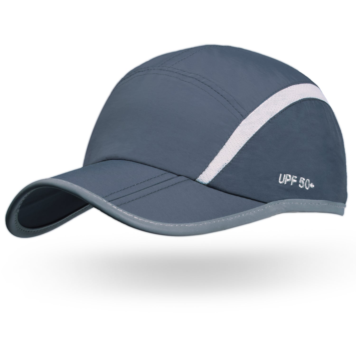 Relective Baseball Cap With Foldable 3 Panel Long Bill UPF 50 Unstru ELLEWIN