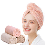 ELLEWIN Hair Towel Wrap 3 Pack, Microfiber Hair Drying Shower Turban with Buttons, Super Absorbent Quick Dry Hair Towels for Curly Long Thick Hair, Rapid Dry Head Towel Wrap for Women Anti Frizz