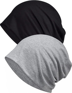 ELLEWIN Cotton Slouchy Beanie Soft Lightweight Running Beanie Adult Dwarf Hats Chemo Cap for Men Women