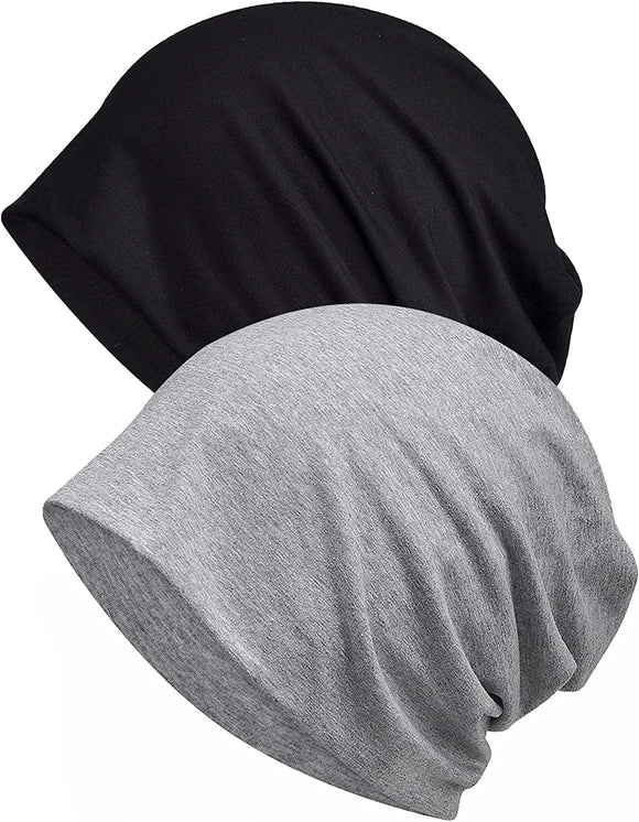 ELLEWIN Cotton Slouchy Beanie Soft Lightweight Running Beanie Adult Dwarf Hats Chemo Cap for Men Women