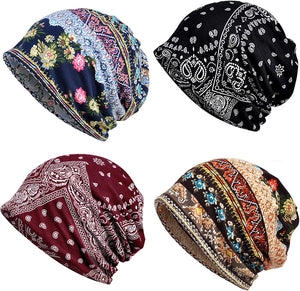 ELLEWIN Cotton Slouchy Beanie Hip-Hop Soft Lightweight Running Beanie Adult Dwarf Hats Chemo Cap for Men Women