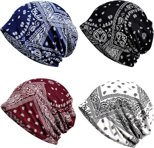 ELLEWIN Cotton Slouchy Beanie Hip-Hop Soft Lightweight Running Beanie Adult Dwarf Hats Chemo Cap for Men Women