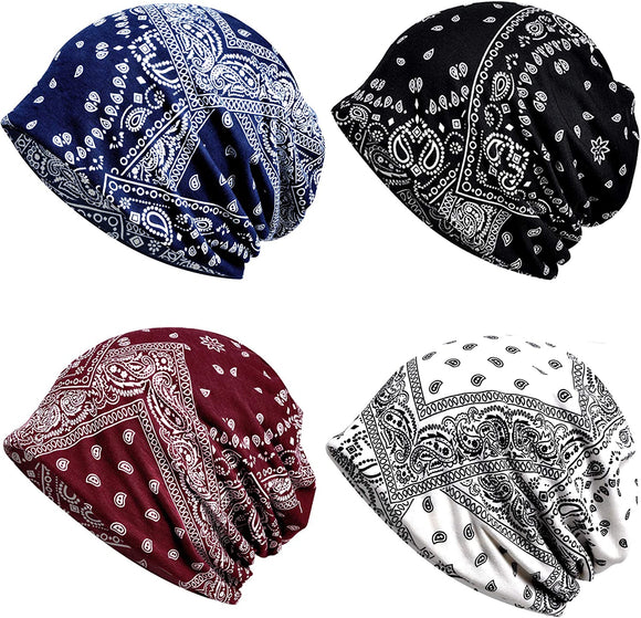 ELLEWIN Cotton Slouchy Beanie Hip-Hop Soft Lightweight Running Beanie Adult Dwarf Hats Chemo Cap for Men Women