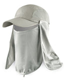ELLEWIN Fishing Hat with Face Neck Cover Foldable 3-Panel Bill Baseball Cap UPF 50+