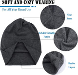 ELLEWIN Cotton Slouchy Beanie Hip-Hop Soft Lightweight Running Beanie Adult Dwarf Hats Chemo Cap for Men Women