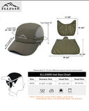 ELLEWIN Fishing Hat with Face Neck Cover Foldable 3-Panel Bill Baseball Cap UPF 50+