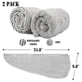 ELLEWIN Bamboo Hair Towel Wrap 2 Pack, Microfiber Hair Drying Shower Turban with Buttons,Super Absorbent Quick Dry Hair Towels for Curly Long Thick Hair, Rapid Dry Head Towel Wrap for Women Anti Frizz