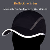 Relective Baseball Cap With Foldable 3-Panel Long Bill  UPF 50 + Unstructured Running Hat
