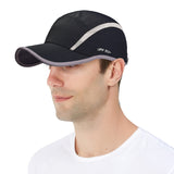 Relective Baseball Cap With Foldable 3-Panel Long Bill  UPF 50 + Unstructured Running Hat