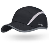 Relective Baseball Cap With Foldable 3-Panel Long Bill  UPF 50 + Unstructured Running Hat